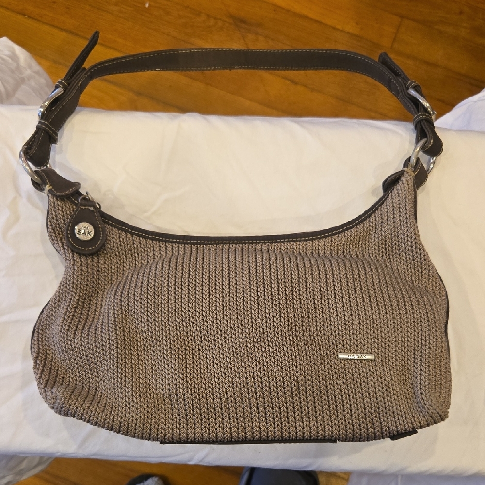 The Sak Brown Knit Shoulder Bag